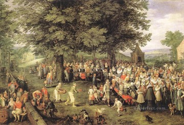 Wedding Banquet Flemish Jan Brueghel the Elder Oil Paintings